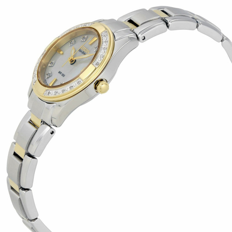 Citizen Regent Eco-Drive Diamond Mother Of Pearl Dial Two-Tone Stainless Steel Womens Watch