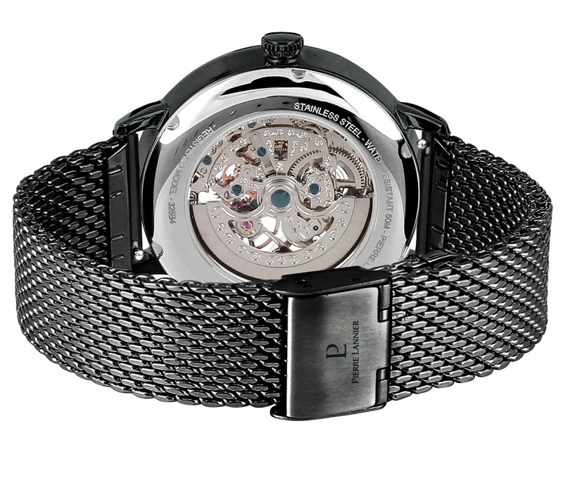 Pierre Lannier Automatic Skeleton Black/Black Mesh