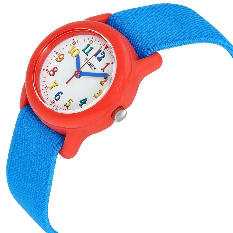 Timex Style White Dial Blue Fabric Kid'S Watch