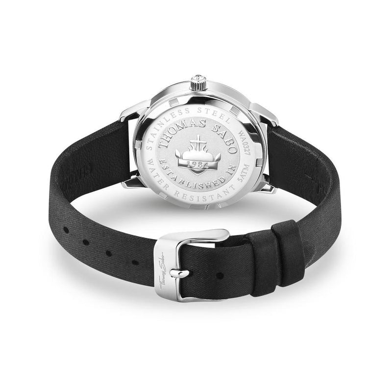 Thomas Sabo Star Moonphase Black Leather Womens Watch