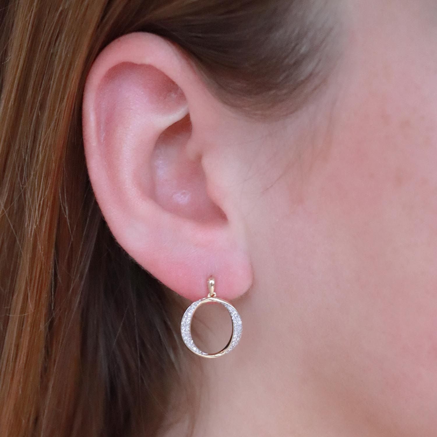 Earrings with 0.18ct Diamonds in 9K Yellow Gold