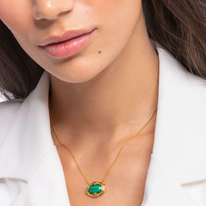 Thomas Sabo Green Stone Necklace