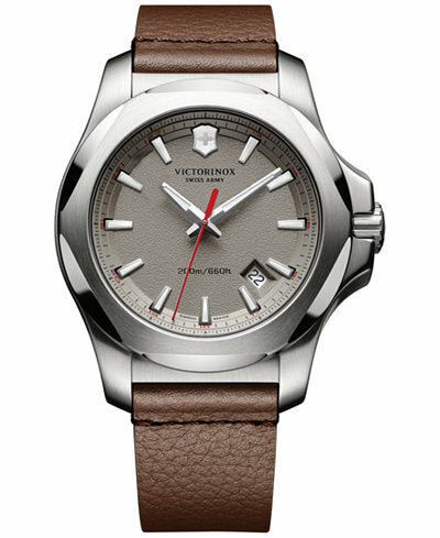 Victorinox Swiss Army Inox Leather Strap 200M Mens Watch 241738