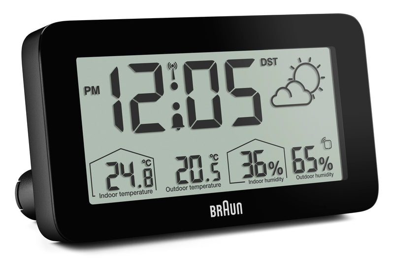 Braun Digital Weather Station Clock Black