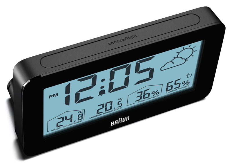 Braun Digital Weather Station Clock Black