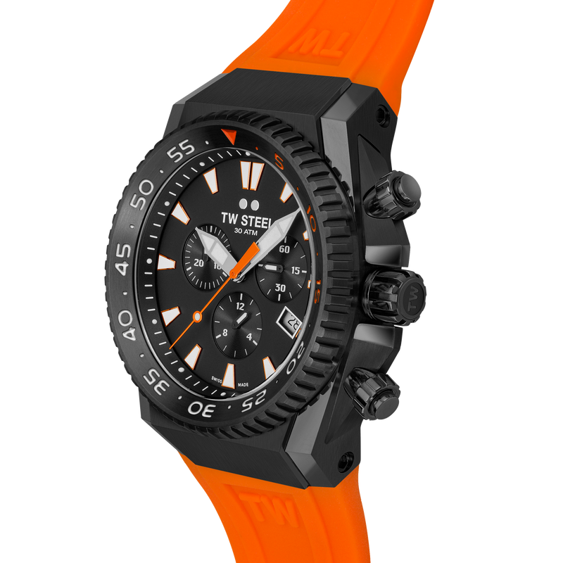 TW Steel ACE Diver Limited Edition 44mm Chronograph Orange Rubber Strap ACE404