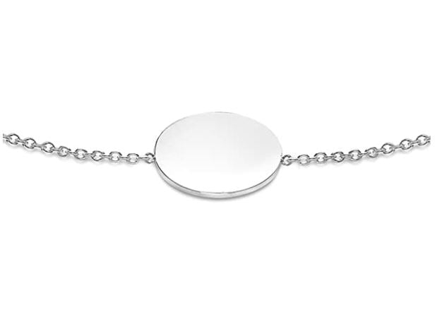 9K White Gold Solid Mini Disc Bracelet 18cm+1cm