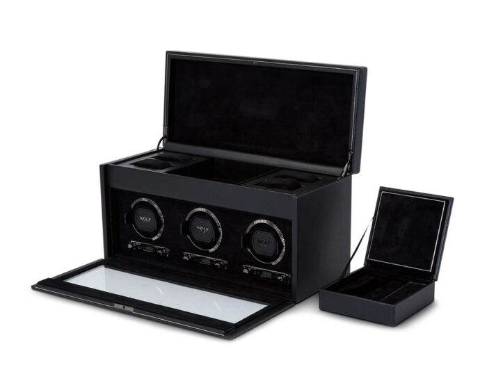 Wolf British Racing Triple Watch Winder with Storage