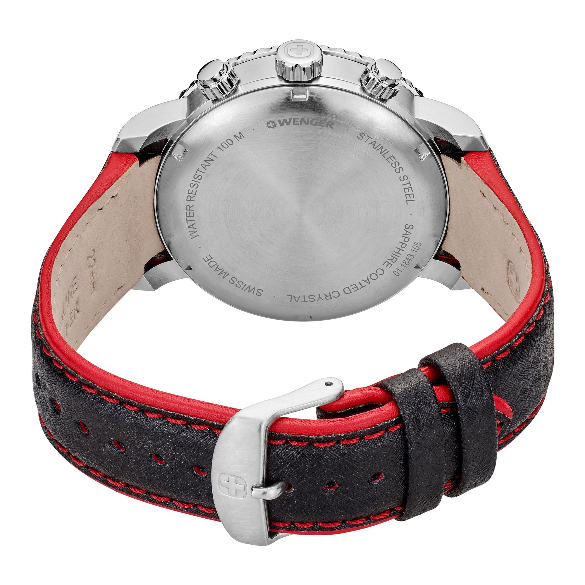 Wenger Roadster Chrono Black Dial Leather Watch 01.1843.105