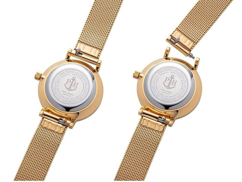 Paul Hewitt Modest White Sand Gold Mesh Watch