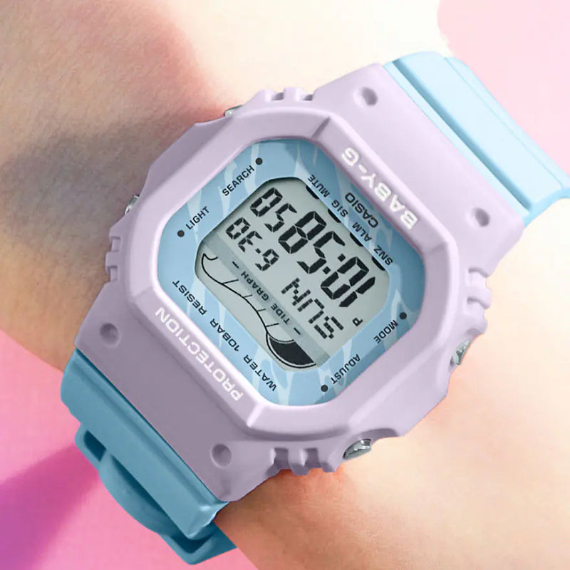 Baby-G Glide Digital Blue Resin Band Watch BLX565-2D