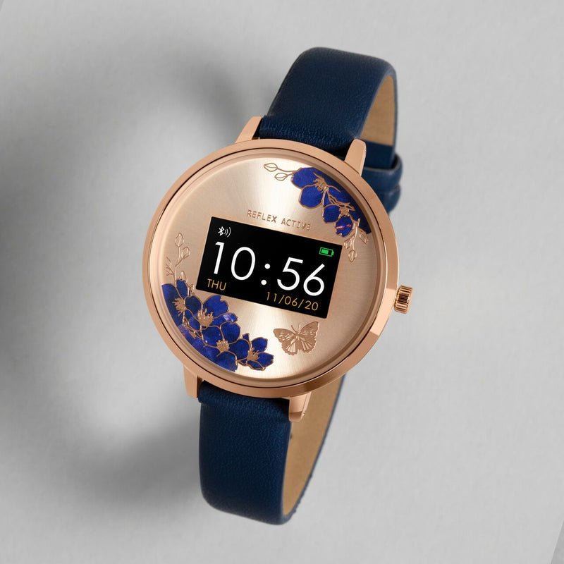 Reflex Active Series 3 Rose Gold Navy Floral Smart Watch