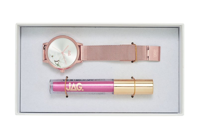 Jag Miafloral Rose Gold Mesh Womens Watch