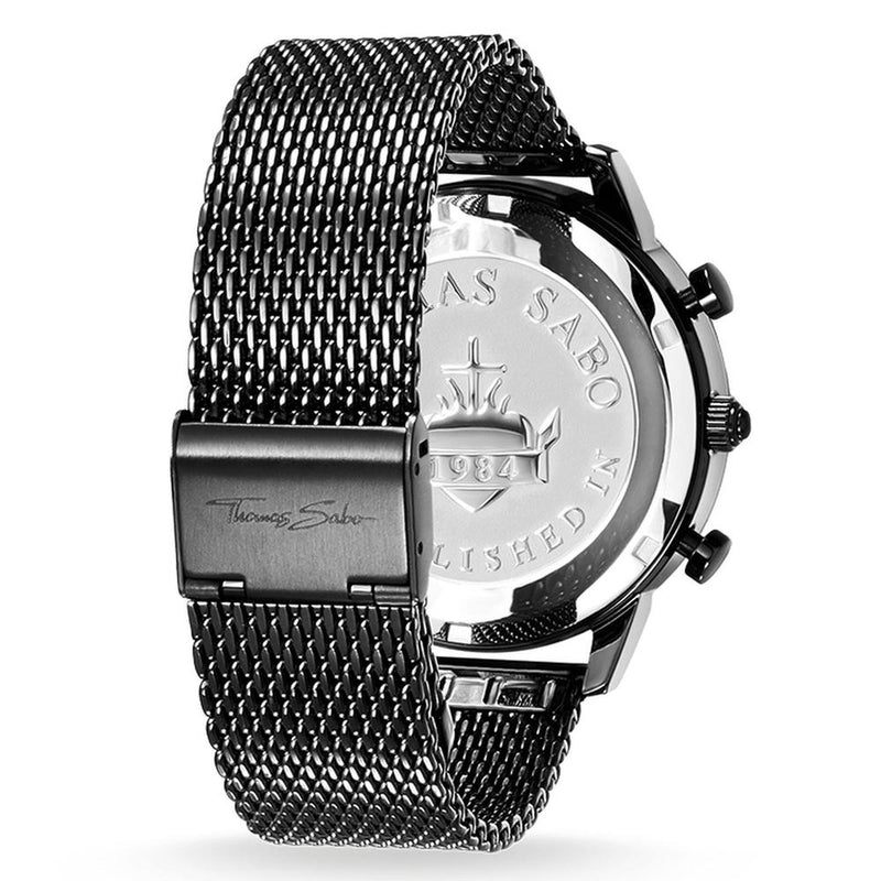 Thomas Sabo Black IP Mesh Black Dial Mens Watch