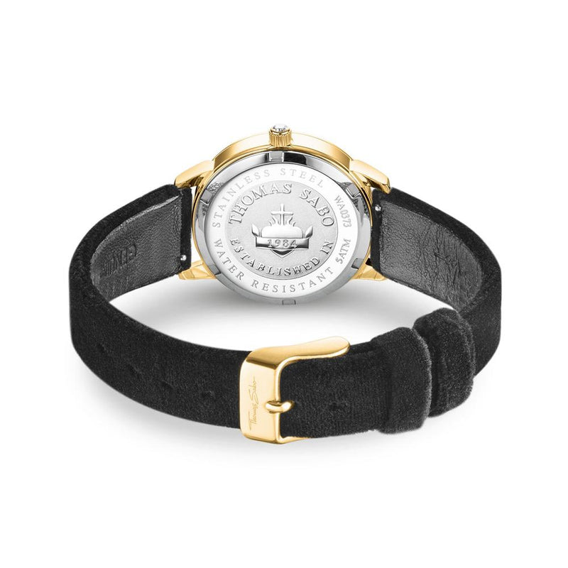 Thomas Sabo Cosmos Black and Gold Strap Womens Watch Set