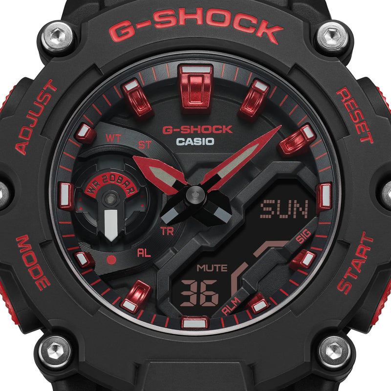 G-Shock Ignite Red Line Black Resin Band Watch GA2200BNR-1A