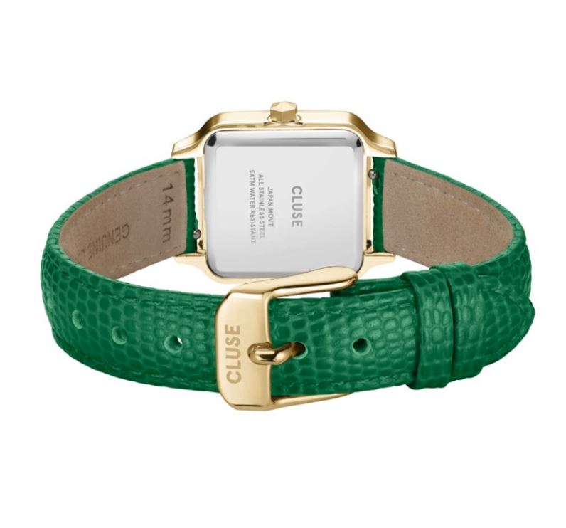 CLUSE Gracieuse Petite Gold/Emerald Green Lizard Leather CW11803