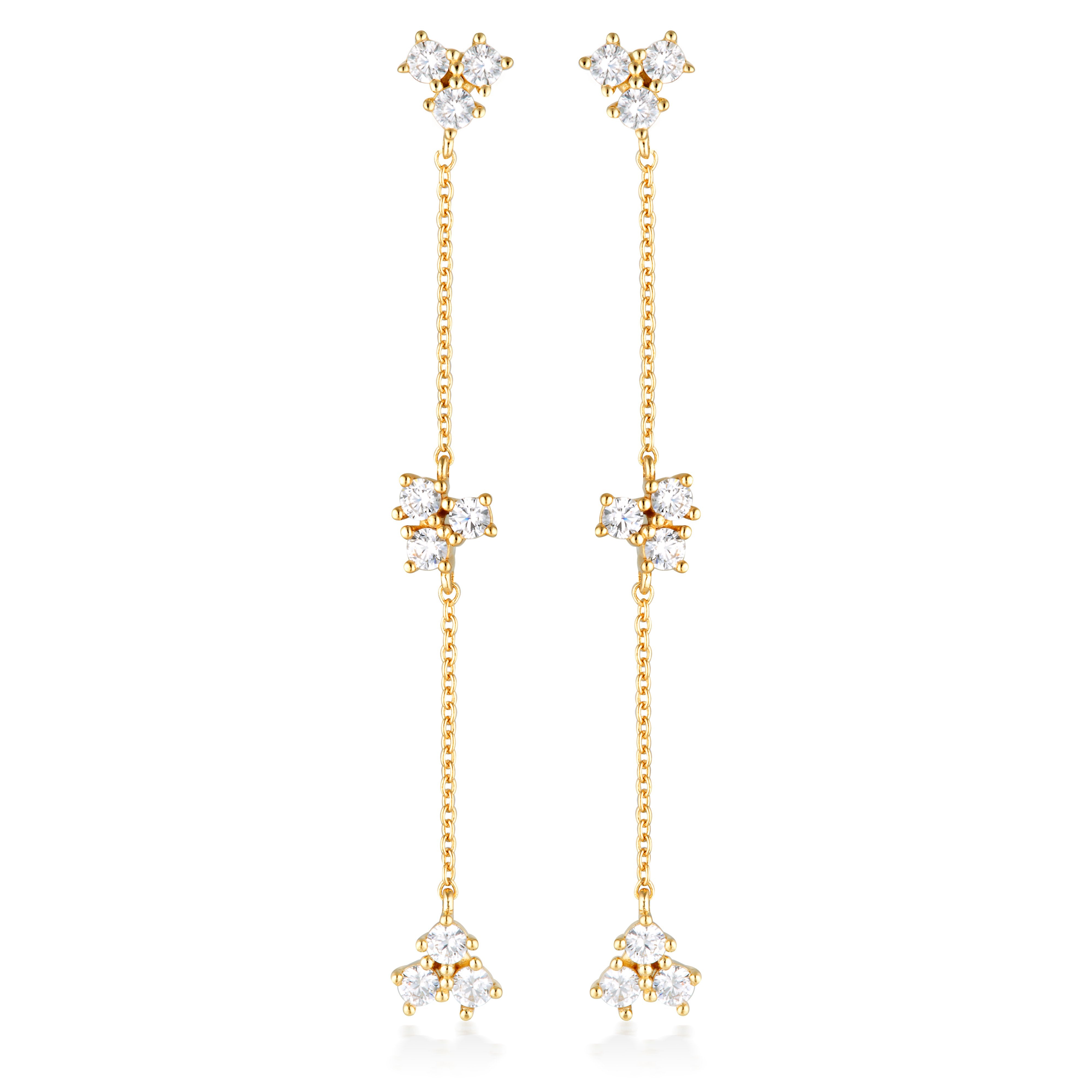 GEORGINI THE LAYERED EDIT TROIS EARRINGS GOLD