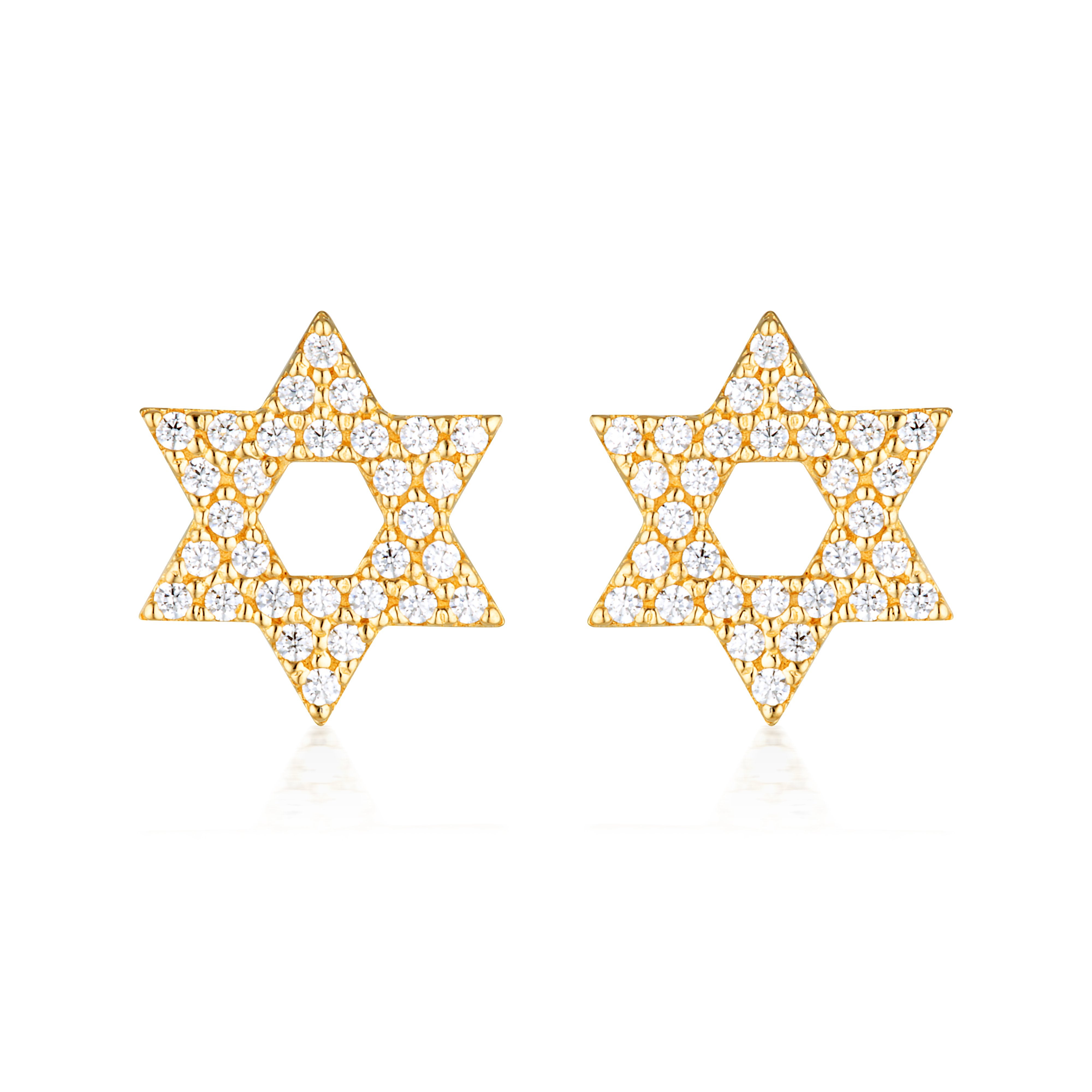 GEORGINI ROCK STAR STAR OF DAVID GOLD EARRINGS