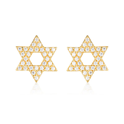 GEORGINI ROCK STAR STAR OF DAVID GOLD EARRINGS