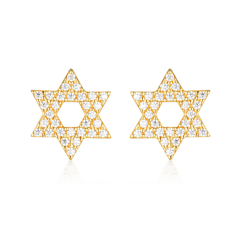 GEORGINI ROCK STAR STAR OF DAVID GOLD EARRINGS