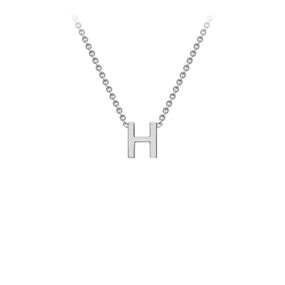 9K White Gold 'H' Initial Adjustable Letter Necklace 38/43cm