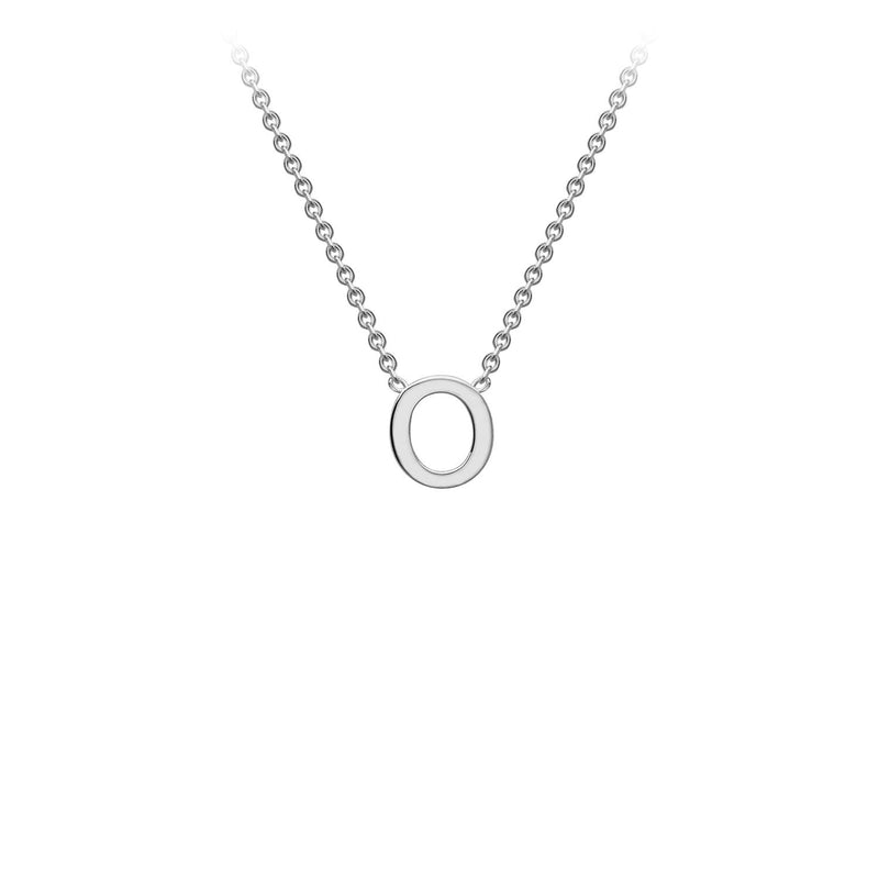 9K White Gold 'O' Initial Adjustable Letter Necklace 38/43cm