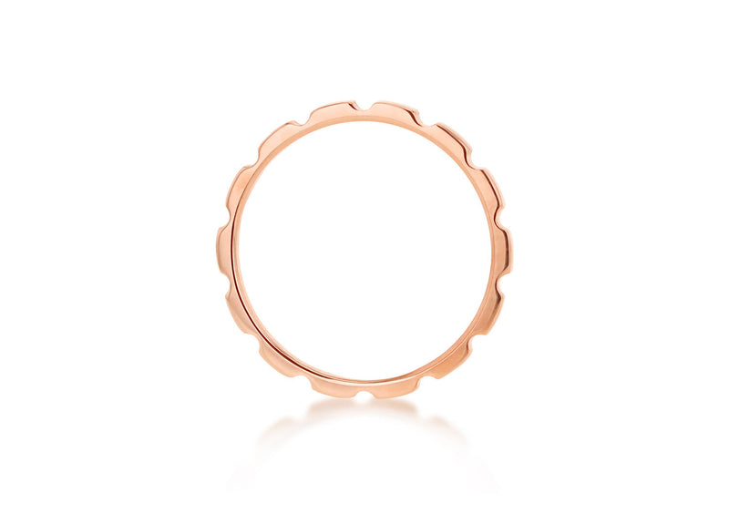 9K Rose Gold Brick Stacker Band