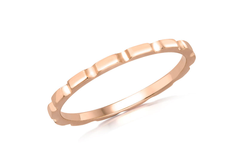 9K Rose Gold Brick Stacker Band