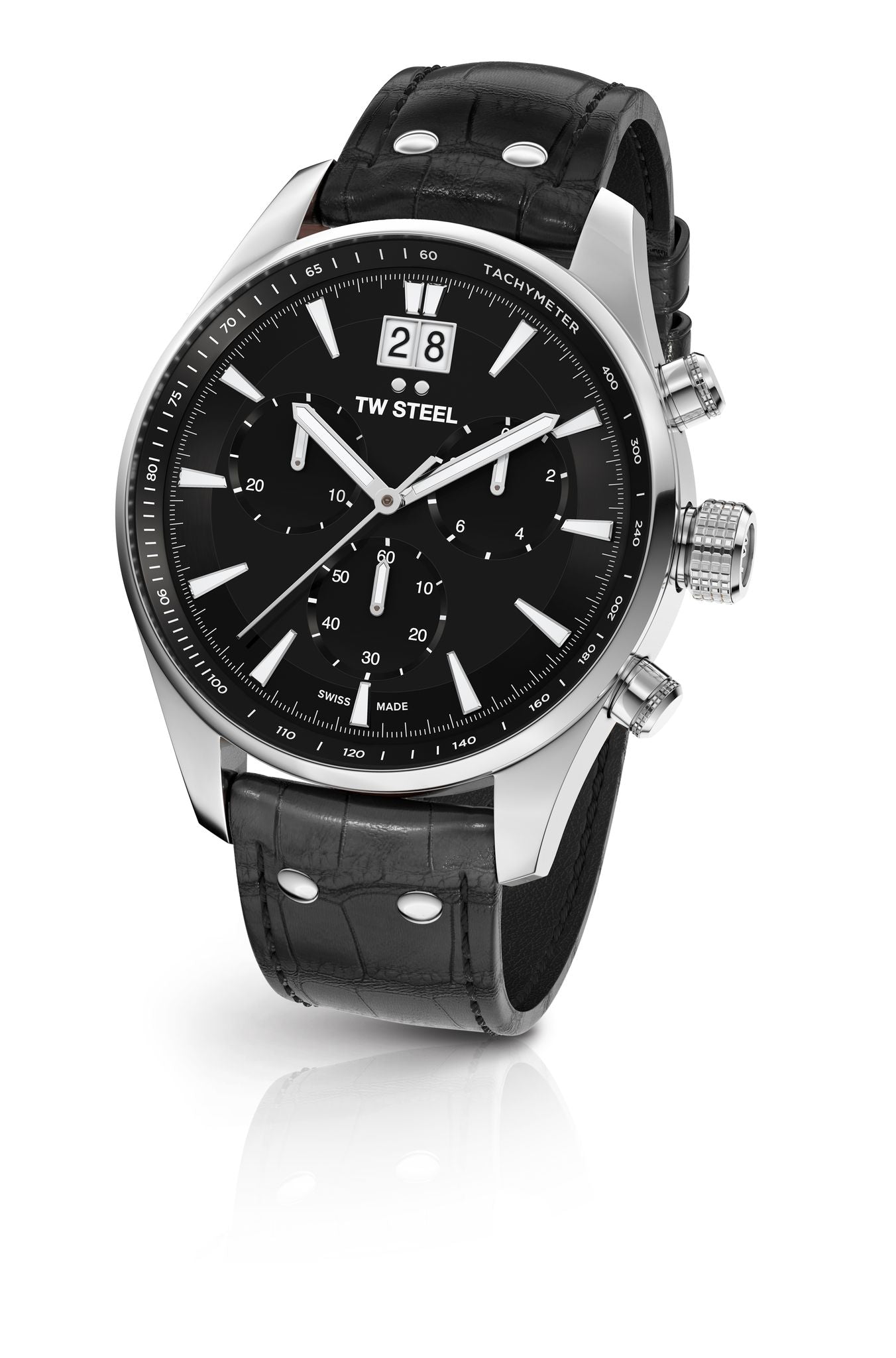 TW Steel  Ace Aternus 45mm Chronograph Black Leather