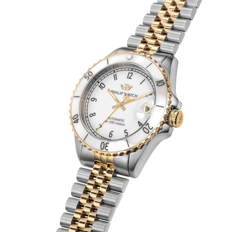 Philip Caribe Diving Two Tone Ladies Automatic Watch