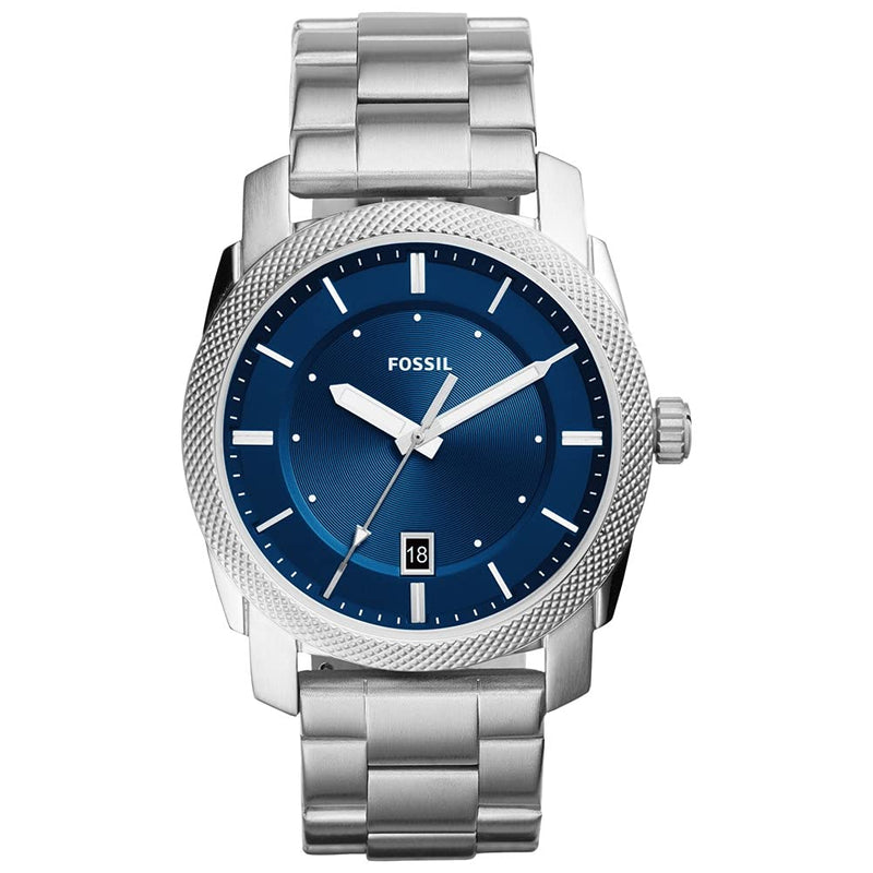 Fossil Machine Three-Hand Date Stainless Steel Watch