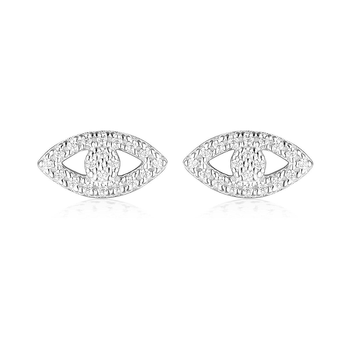 GEORGINI ROCK STAR EVIL EYE SILVER EARRINGS