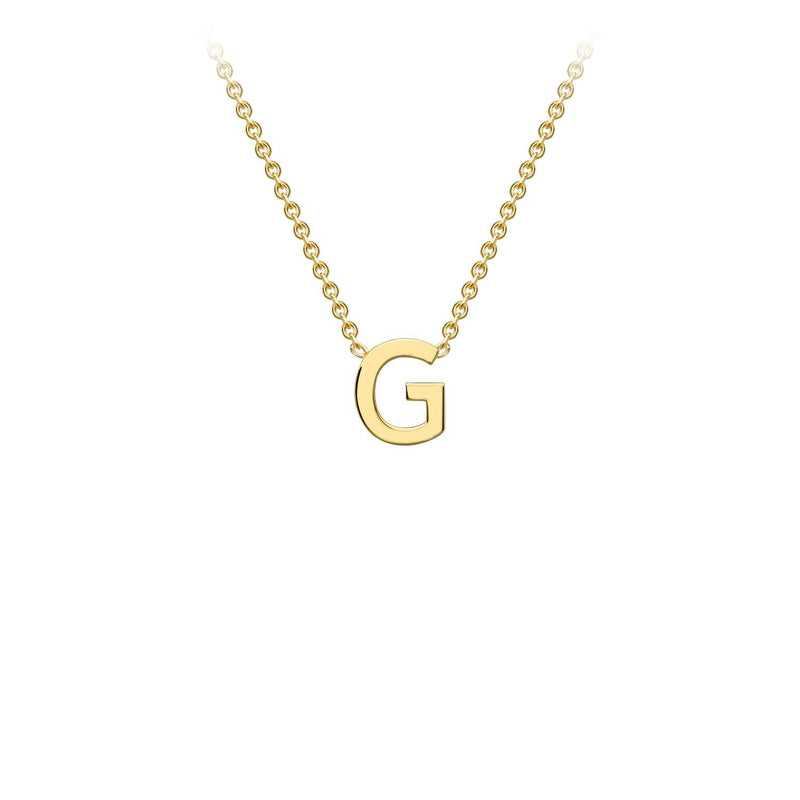 9K Yellow Gold Letter Initial Adjustable Necklace 38cm+5cm