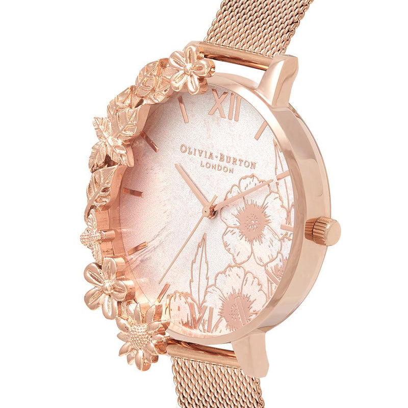 Olivia Burton Case Cuffs Rose Gold Watch - Rose Gold