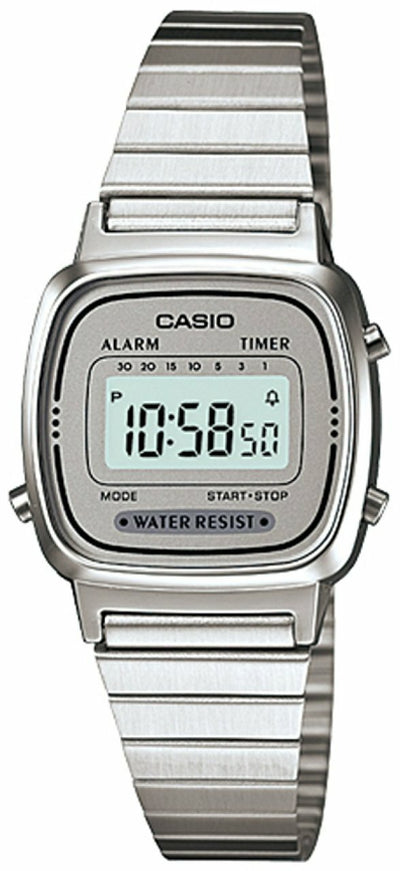 Casio Womens Metal Band Countdown Timer Alarm LA670WA-7DF