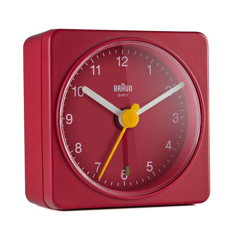 Braun Classic Travel Analogue Alarm Clock Red