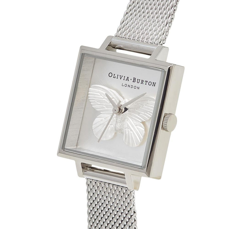 Olivia Burton 3D Butterfly Silver Watch - Silver