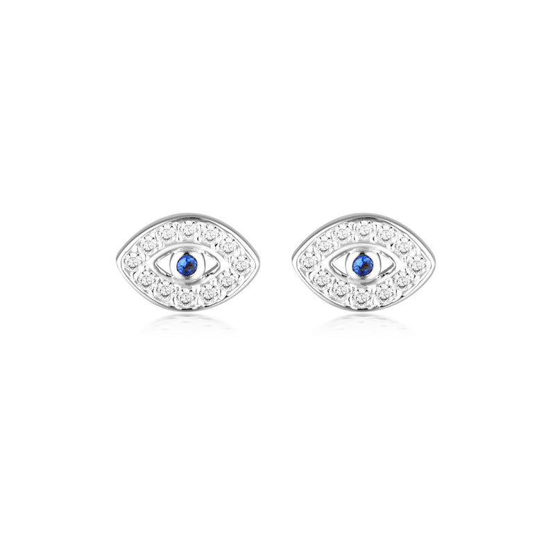 GEORGINI ROCK STAR BLUE EVIL EYE EARRINGS