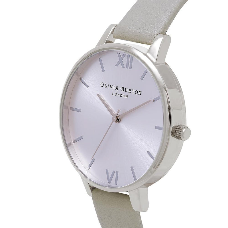 Olivia Burton Big Dial Silver Case Grey Watch - Grey