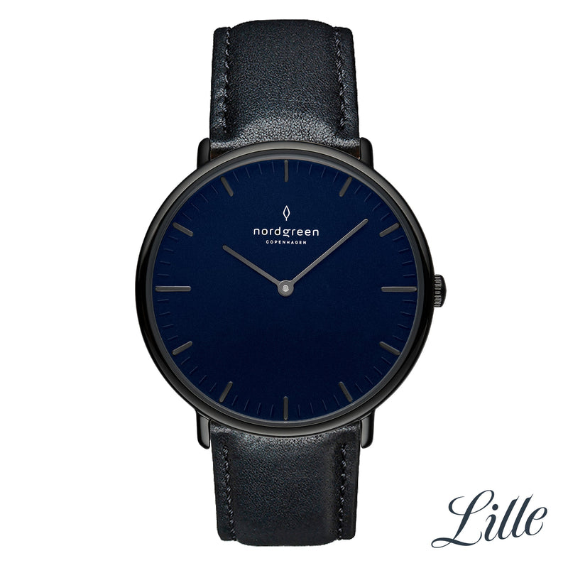 Nordgreen Native 36mm Navy Blue Dial Black Watch