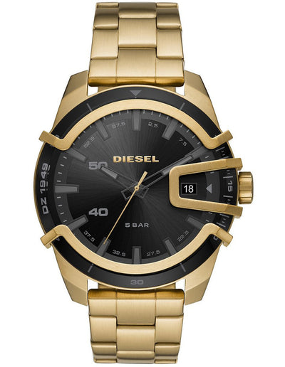 Diesel Caged Three Hand Stainless Steel Watch