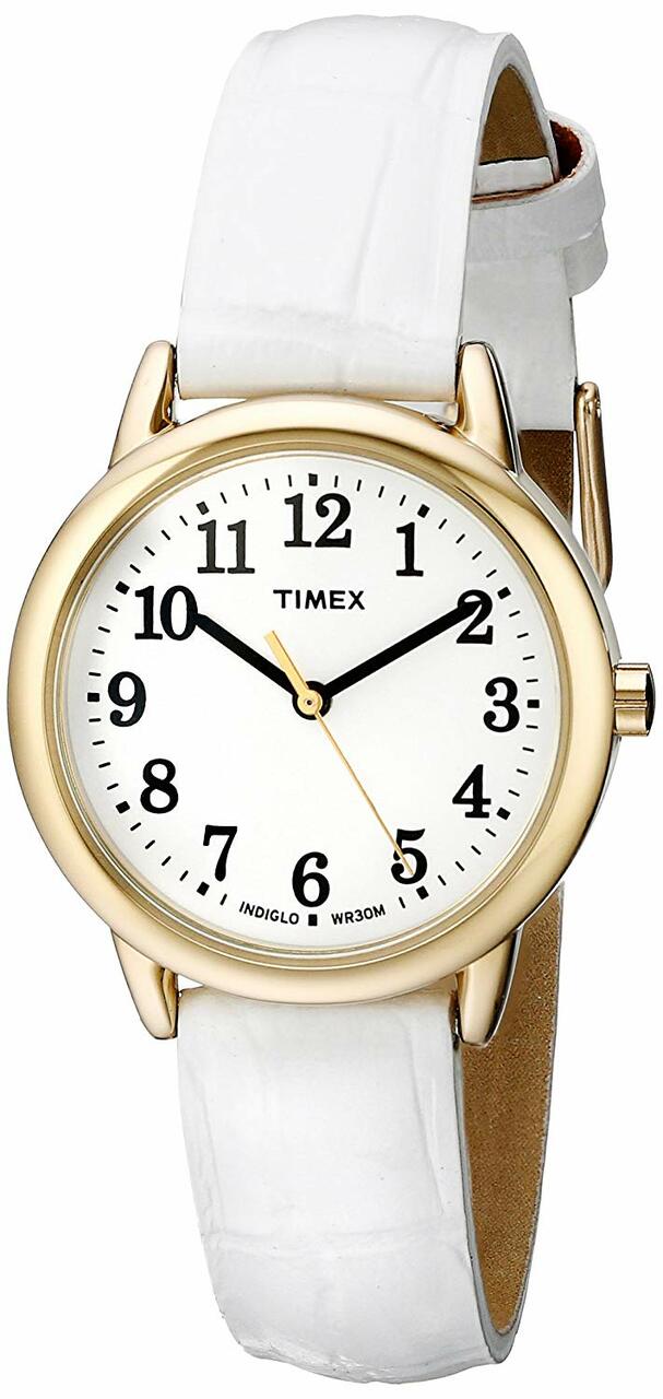 Timex Easy Reader Tw2P68900 White Leather Band Analog Quartz Fashion Womens Watch