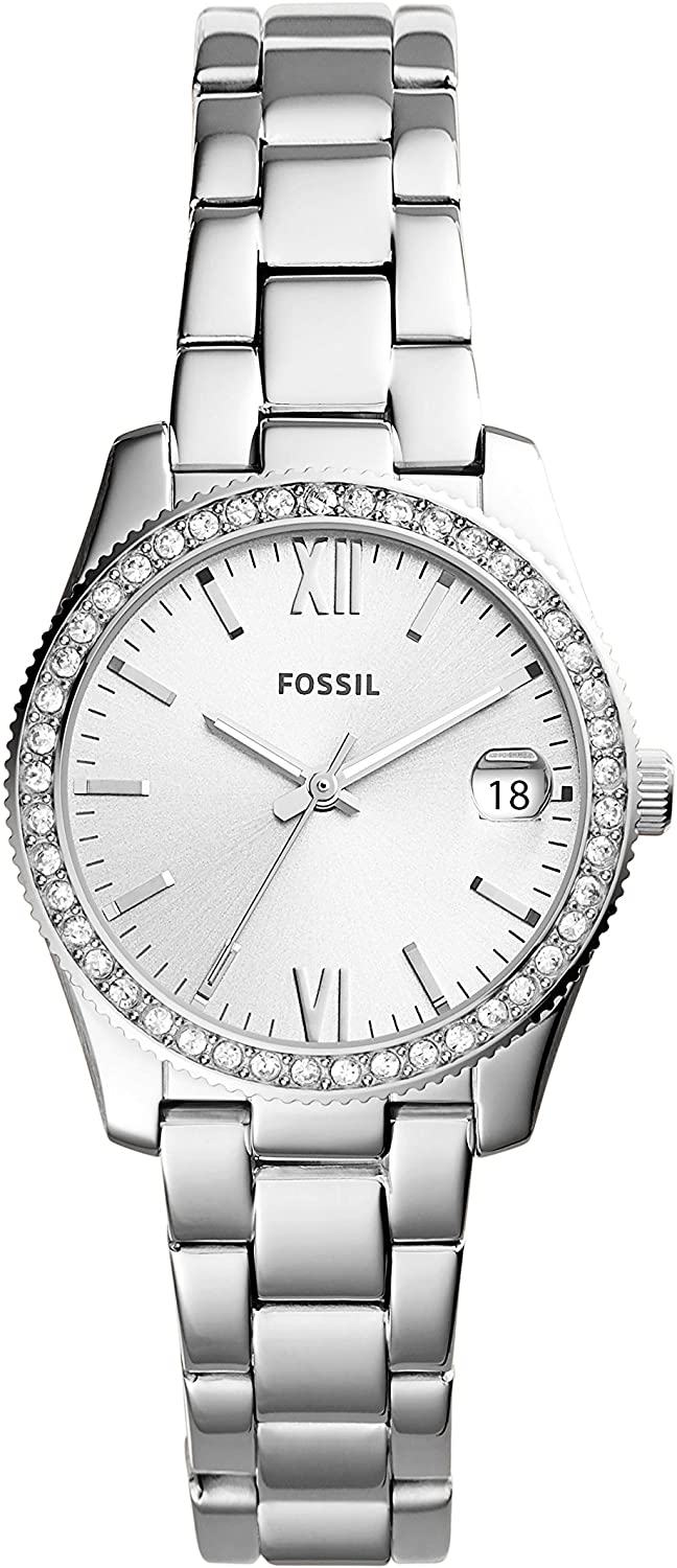 Fossil Scarlette Mini Crystal Silver Dial Watch ES4317