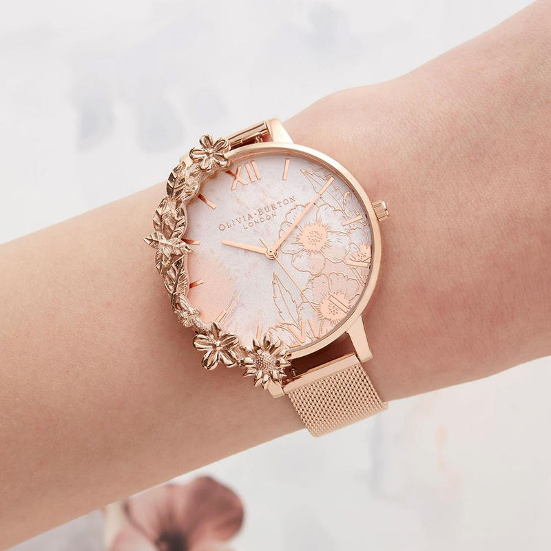 Olivia Burton Case Cuffs Rose Gold Watch - Rose Gold