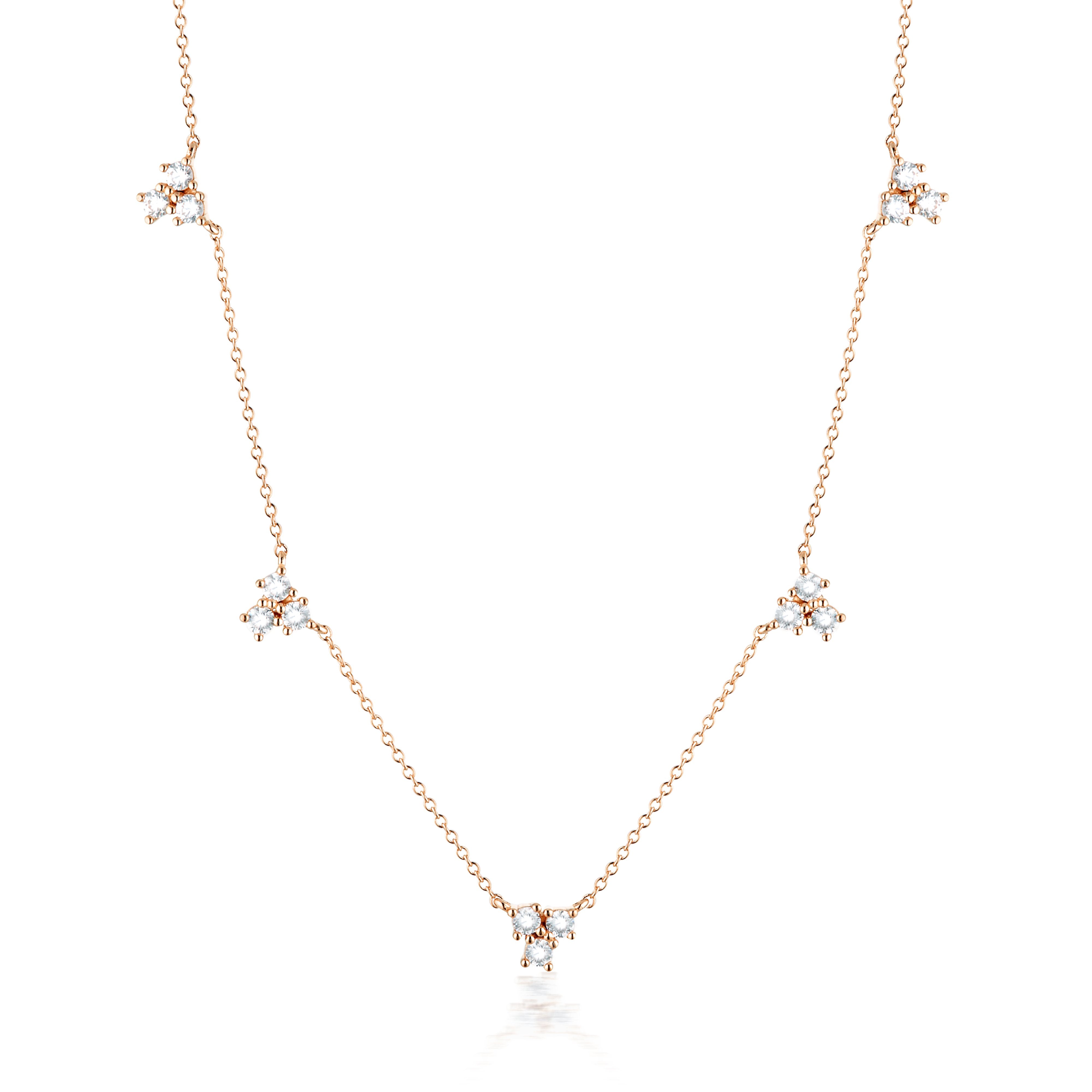 GEORGINI THE LAYERED EDIT TROIS NECKLACE ROSE GOLD