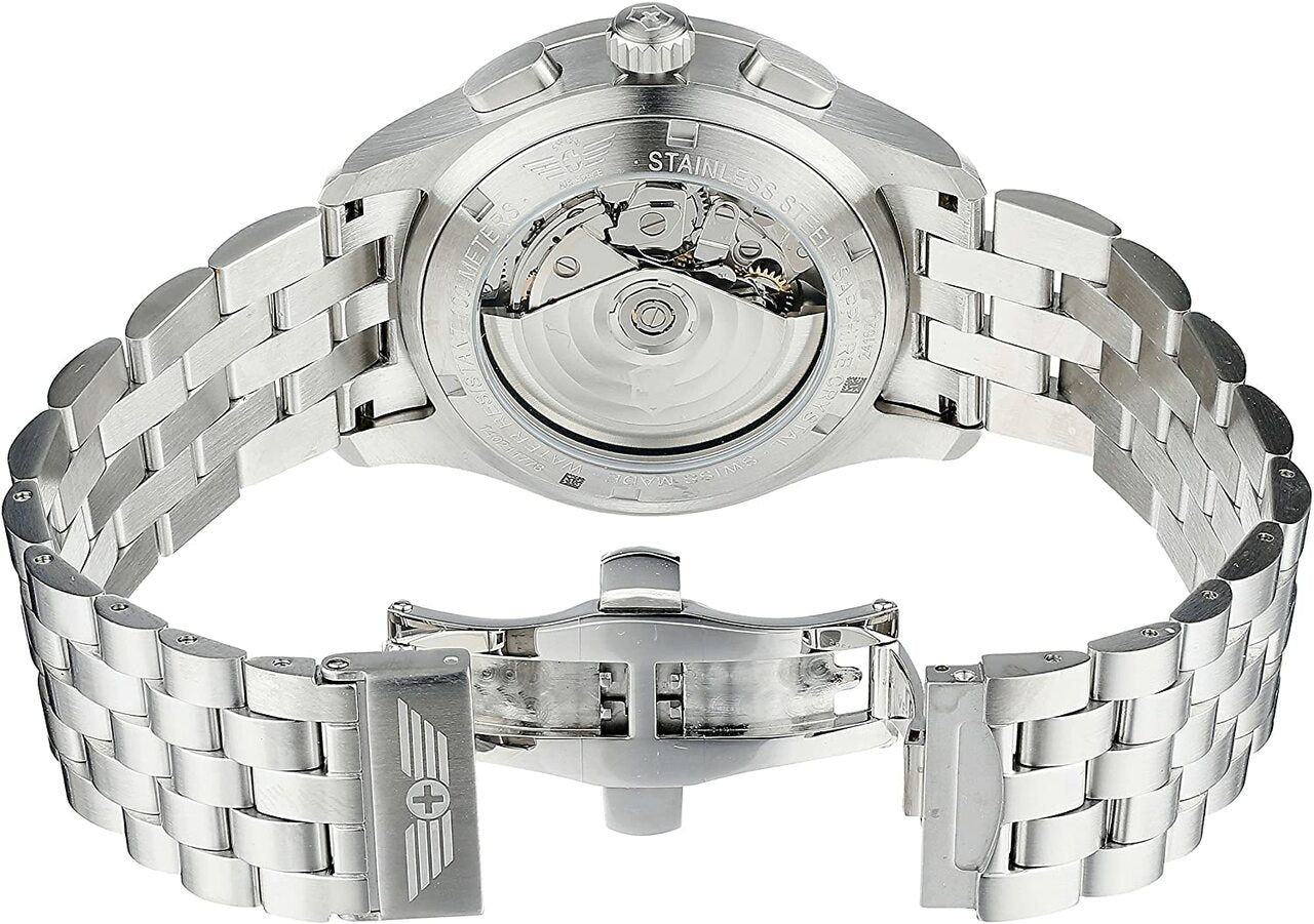 Victorinox Airboss Automatic Chronograph Black Dial Stainless Steel Mens Watch