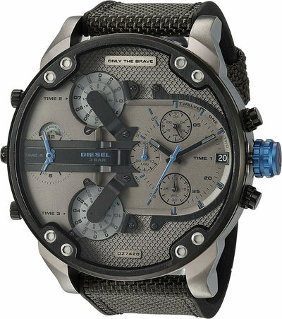 Diesel Mr. Daddy 2.0 Black And Gray Silicone Mens Watch