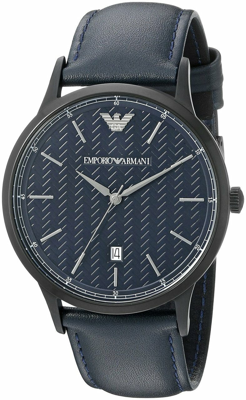 Emporio Armani Mens Ar2479 Dress Analog Display Analog Quartz Blue Watch