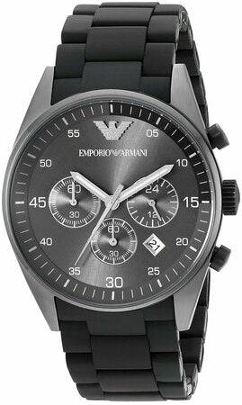 Emporio Armani Men's Chronograph Black Silicone Watch AR5889